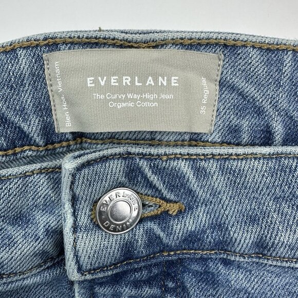 Everlane Women's Blue The Curvy‎ Way-High Minimalist Luxury Jean W35-38/L27.5 - Picture 6 of 15